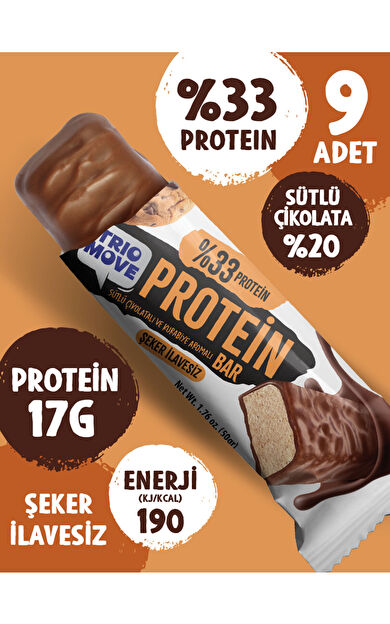 TrioMove 50 gram Protein Bar - Kurabiyeli %33 Protein, 50 g x 9 Adet 