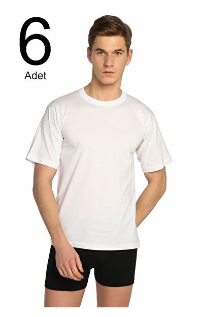 Tutku 0105 Pamuklu Sıfır Yaka Kısa Kol Erkek Fanila 6 adet