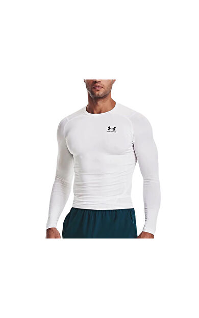 Under Armour Ua Hg Armour Comp Ls Erkek Antrenman Tişörtü 1361524-100 Beyaz