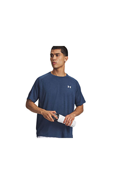 Under Armour Ua Tech Textured Ss Erkek Antrenman Tişörtü 1382796-498 Mavi
