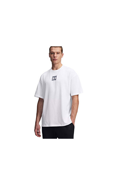 Under Armour Ua M Hw Os Sm Box Ss Erkek Günlük Tişört 1386803-101 Beyaz