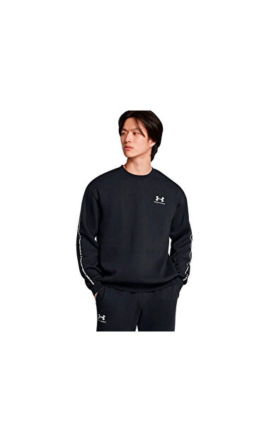 Under Armour Ua Icon Fleece Crew Taping Erkek Günlük Sweatshirts 1389357-001 Siyah