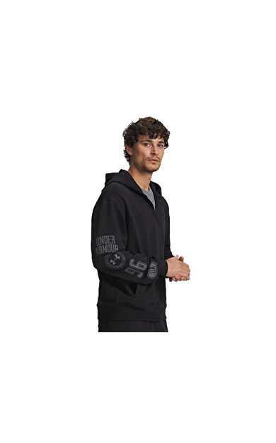 Under Armour Ua Rival Lw Graphic Fz Erkek Günlük Ceket 6014687-001 Siyah