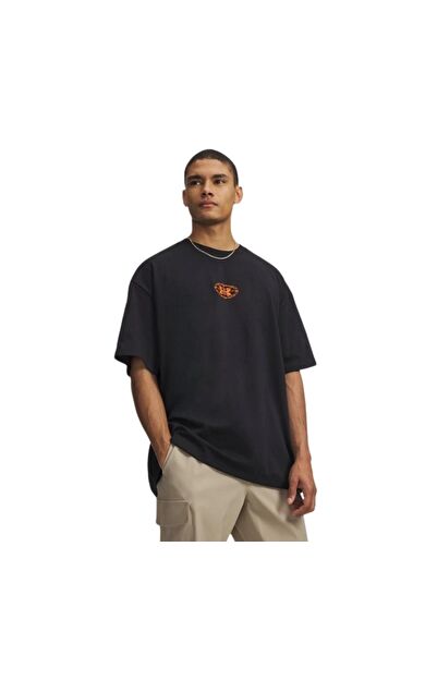 Under Armour U M Hwt Hoops Photoreal Ss Erkek T-Shirt Siyah