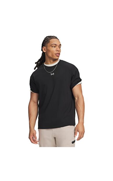 Under Armour Ua M Hwt Metal Logo Ss Erkek T-Shirt Siyah