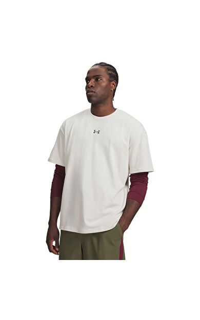 Under Armour Ua M Hwt Metal Logo Ss Erkek T-Shirt Beyaz