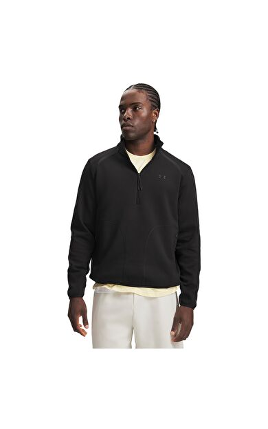 Under Armour Ua Unstoppable Flc 1-2 Zip Erkek Sweatshirt Siyah