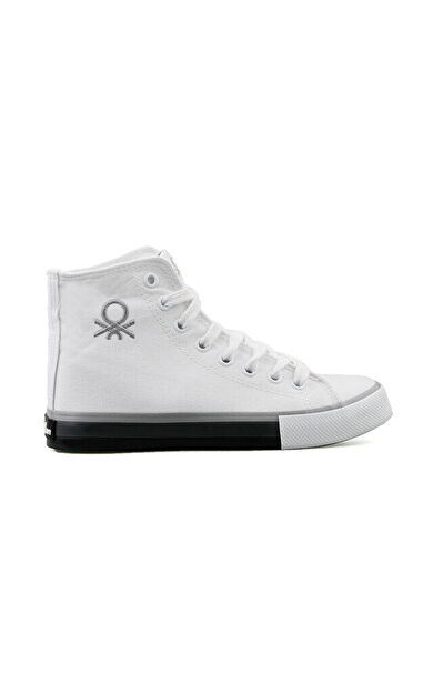 Benetton Bn 30189 Beyaz Gri Kadın Günlük Ayakkabı BN-30189-BEYAZ-GRI Beyaz