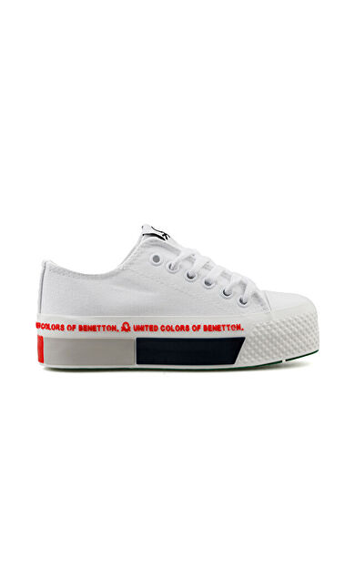 Benetton Bn 30934 Beyaz Kırmızı Kadın Günlük Ayakkabı BN-30934-BEYAZ-KIRMIZI Beyaz