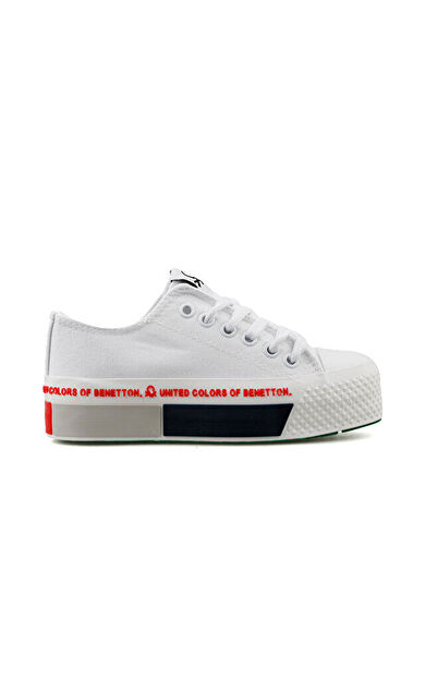 Benetton Bn 30934 Beyaz Kırmızı Kadın Günlük Ayakkabı BN-30934-BEYAZ-KIRMIZI Beyaz