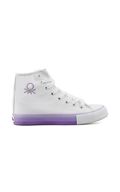 Benetton  Kadın Günlük Ayakkabı BN30189-BEYAZ-LILA Beyaz