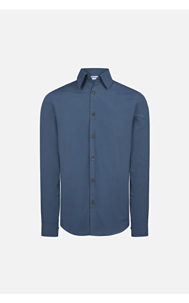VANEDA RELAXED FIT COTON ERKEK GOMLEK MAVI
