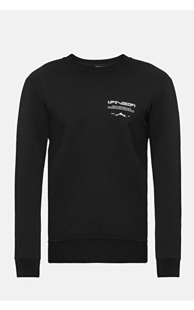 VANEDA Bisiklet Yaka Regular Fit Next Unisex Sweatshirt Siyah