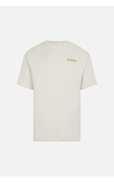 VANEDA OVERSIZED FIT SIRT DESENLİ ERKEK TSHIRT EKRU