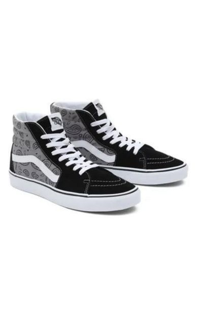 VANS Sk8-Hi Paisley Gri-Beyaz Unisex Sneaker Ayakkabı VN0005U9BGJ1