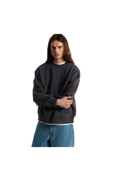 Vans Retro Sport Crew Erkek Sweatshirt Siyah