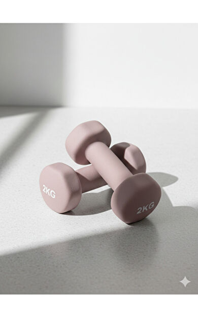 VAYNE Vinly Neoprene Kaplamalı Döküm Demir Dambıl Estetik Soft Pilates Fitness Ağırlığı 2 adet x 2 KG -Bordo