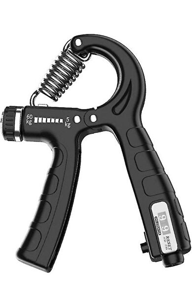 VAYNE Orijinal Sayaçlı El Yayı 60 kg - 5 kg Ayarlanabilir El Yayı Bilek Kas Güçlendirici Siyah