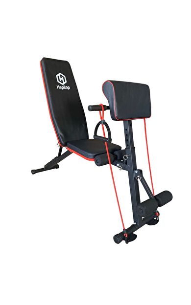 VAYNE Hepitop Mekik Sehpası Ayarlanabilir Sırt Desteği, Direnç Lastiği, Çok Amaçlı Egzersiz Bench Sehpası