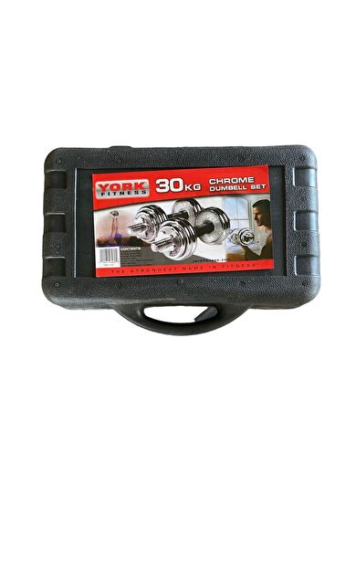 VAYNE Hepitop Dambıl Seti, 30 Kg, Taşıma Çantalı, Döküm Plakalar, 2 Adet 34 Cm Krom Bar, Krom Renk