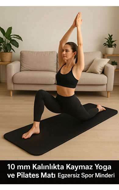 VAYNE 10 mm Kalınlıkta Kaymaz Premium Yoga ve Pilates Matı – Egzersiz Spor Minderi 185 x 61 Cm İTHAL