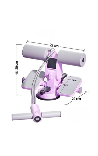 VAYNE Çift Vantuzlu Sayaçlı Mekik Çekme Spor Aleti Karın Egzersizi Evde Spor Egzersiz Mekik Aleti -Mor