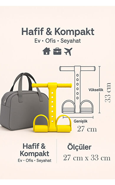 VAYNE Body Trimmer Jimnastik Egzersiz Mekik Kondisyon Kürek Aleti Ekstra Dirençli -Sarı