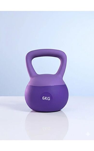 VAYNE 6 Kg Soft Kettlebell - Yumuşak Tabanlı, Darbeye Dayanıklı, Sessiz Kullanım -Mor