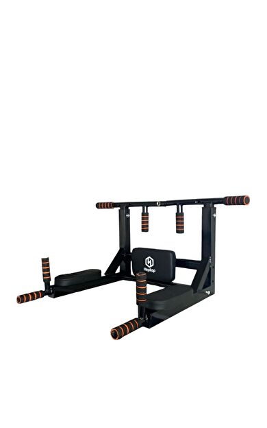 VAYNE 3'ü 1 Arada Çift Yönlü Duvar Barfiks Ve Dips Aleti, Siyah Barfiks Çubuğu All In One