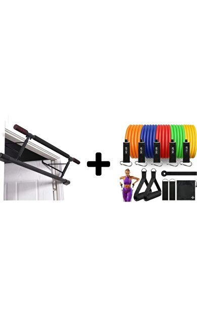 VAYNE Montajsız Kapı Üstü Barfiks Demiri ve Direnç Lastiği Seti