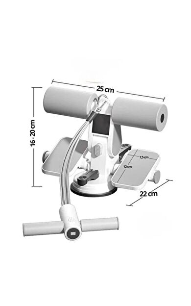 VAYNE Çift Vantuzlu Sayaçlı Mekik Çekme Spor Aleti Karın Egzersizi Evde Spor Egzersiz Mekik Aleti -Beyaz