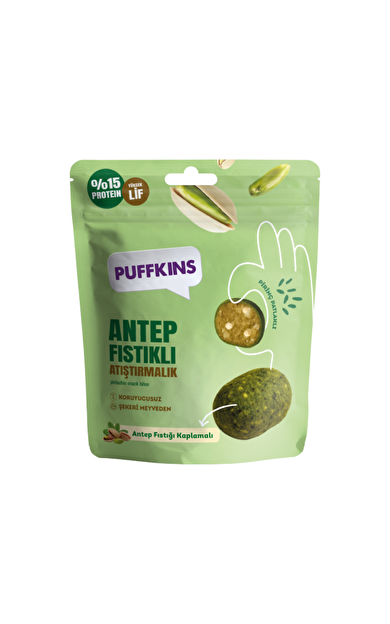 VEGGY Puffkins Antep Fıstıklı Atıştırmalık 75g