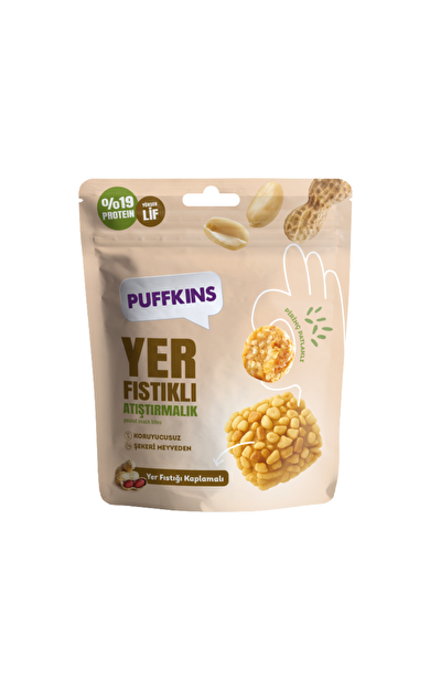 VEGGY Puffkins Yer Fıstıklı Atıştırmalık 75g