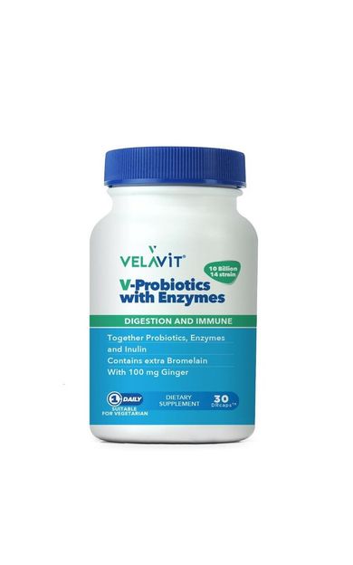 Velavit V-Probiotics with Enzymes 30 Kapsül
