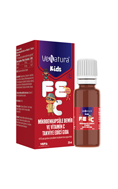 VENATURA Kids Mikroenkapsüle Demir ve Vitamin C 20ml Damla