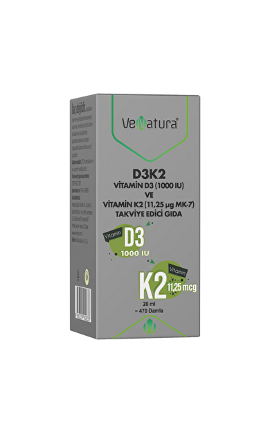 VeNatura D3K2 (11,25 mcg) Takviye Edici Gıda 20 ml