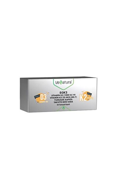 Venatura D3k2 D3 1000 IU Vitamin 60 Yumuşak Kapsül