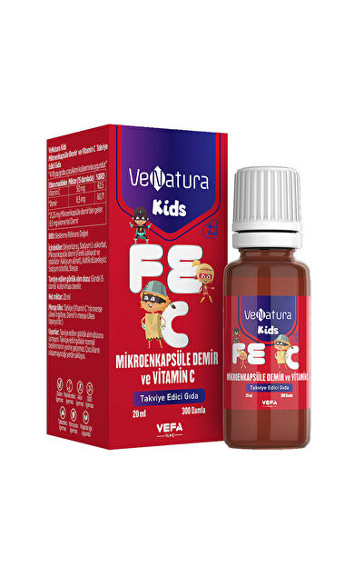 VeNatura Kids Mikroenkapsüle Demir ve Vitamin C Takviye Edici Gıda 20 ml