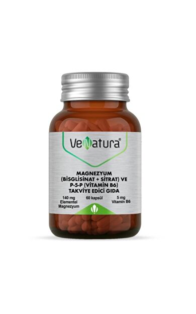 VeNatura Magnezyum Bisglisinat+Sitrat+P5P+B6 60 Kapsül