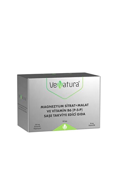 VeNatura Magnezyum Sitrat + Malat ve Vitamin B6 (P-5-P) 30 Saşe
