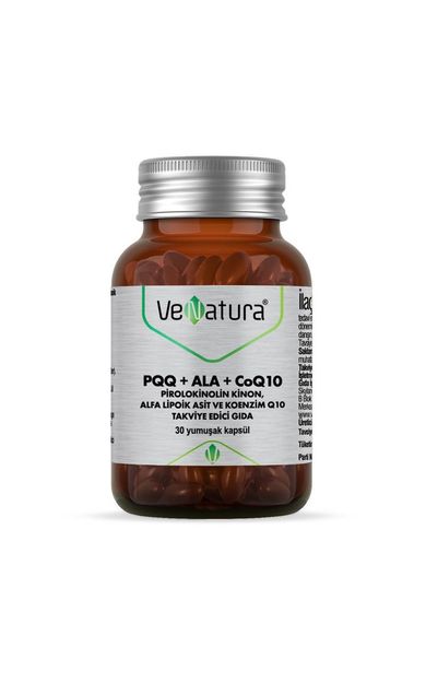 Venatura PQQ + ALA + CoQ10 (Pirolokinolin Kinon, Alfa Lipoik Asit, Koenzim Q10) 30 Kapsül