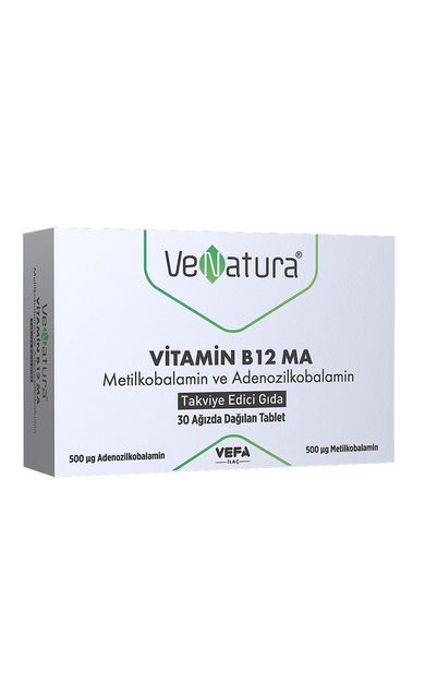 Venatura Vitamin B12 MA Metilkobalamin ve Adenozilkobalamin 30 Ağızda Dağılan Tablet