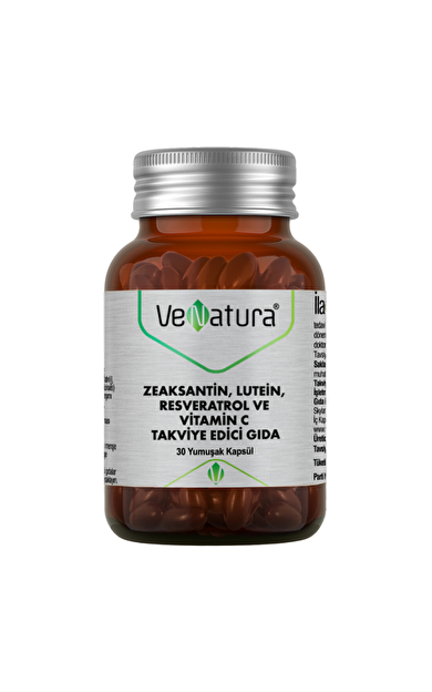 VENATURA Zeaksantin, Lutein, Resveratrol ve Vitamin C Takviye Edici Gıda 30 Kapsül