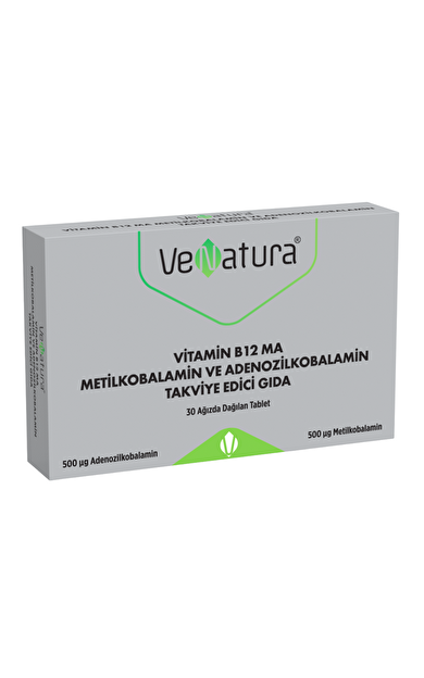 VENATURA Vitamin B12 MA Metilkobalamin ve Adenozilkobalamin Takviye Edici Gıda 30 Ağızda Dağılan Tablet