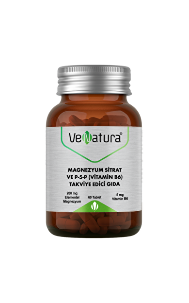 VENATURA Magnezyum Sitrat ve P-5-P (Vitamin B6) Takviye Edici Gıda 60 Tablet