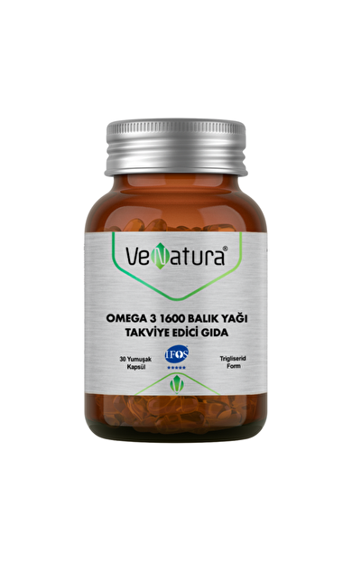 VENATURA Omega 3 1600 Balık Yağı Takviye Edici Gıda 30 Kapsül