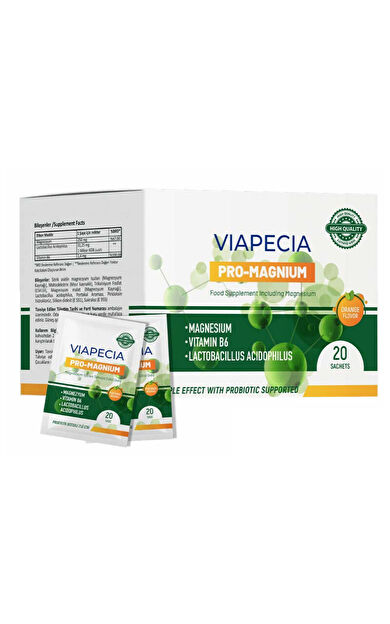 Viapecia Pro-Magnium Magnezyum İçeren Takviye Edici Gıda 20 Saşe