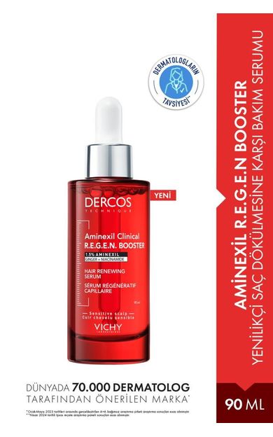 Vichy Dercos Aminexil R.E.G.E.N Booster Yenilikçi Saç Dökülmesine Karşı Bakım Serumu 90 Ml- SKT: 18M