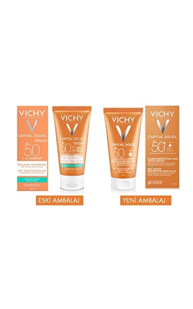 Vichy Capital Soleil Dry Touch Parlama Karşıtı Yüksek Korumalı Yüz Güneş Kremi Spf 50, 50 ml