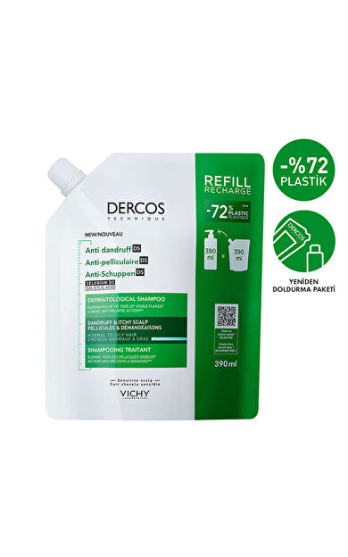Vichy Dercos  Anti Dandruff Kepek Karşıtı Şampuan 390 ml - Normal ve Yağlı Saçlar - Refill